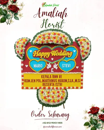 Karangan Papan Bunga Pernikahan di Ngade